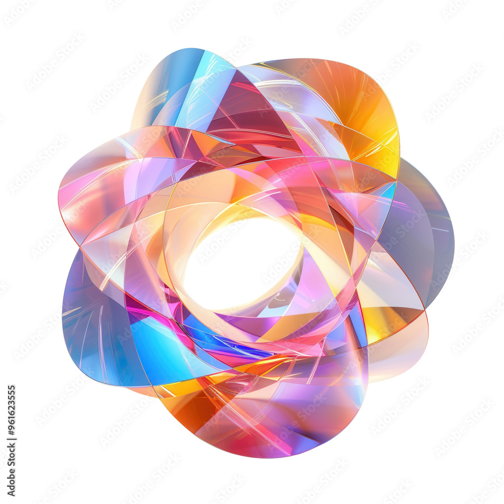 Colorful abstract shape with intertwined translucent layers, creating a vibrant and dynamic visual effect. Colorful abstract shape with intertwined translucent layers, creating a vibrant and dynamic visual effect.