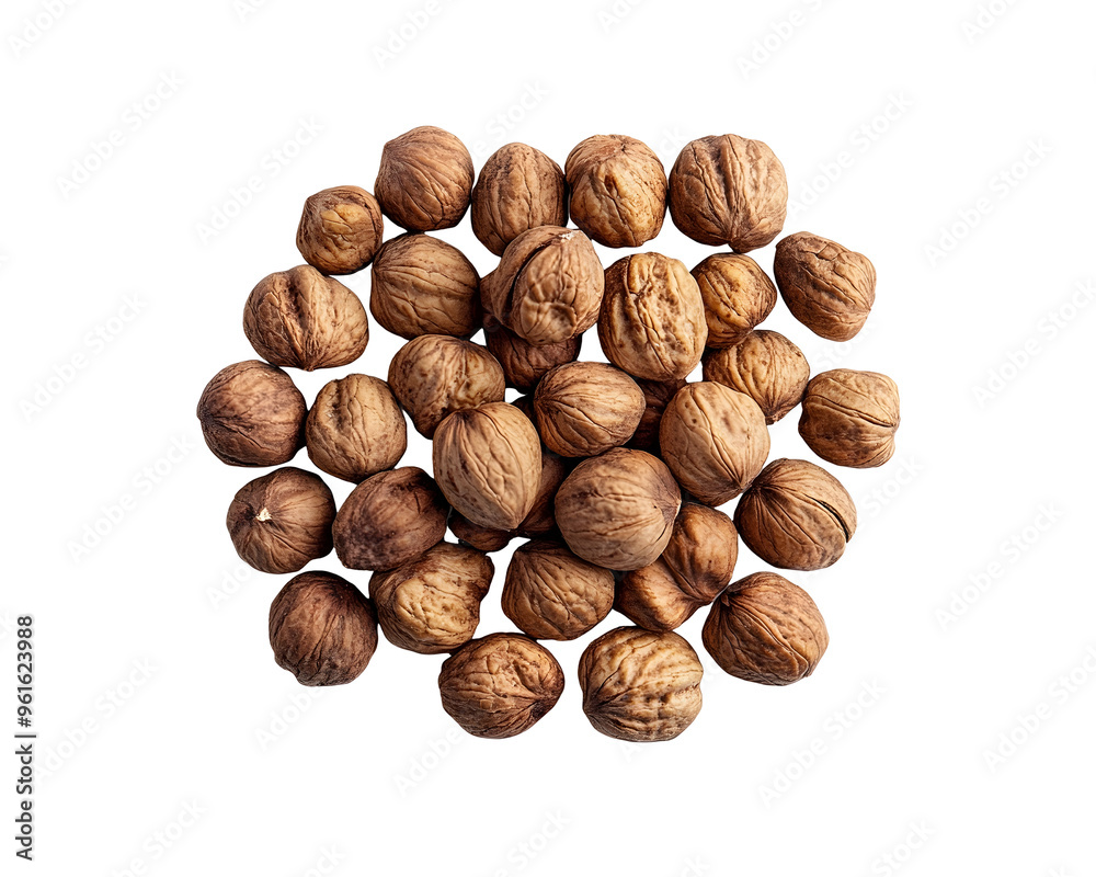 Walnuts Top View, Shelled and Ready to Eat, Isolated on a Transparent PNG Background Walnuts Top View, Shelled and Ready to Eat, Isolated on a Transparent PNG Background