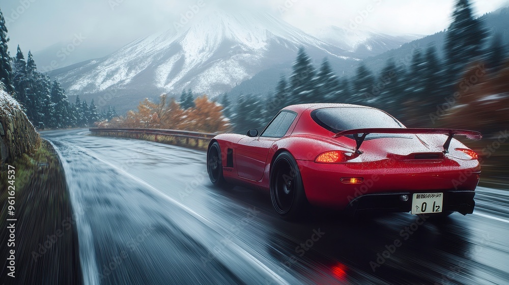 Naklejka premium Using data analysis to improve driving techniques in touge racing