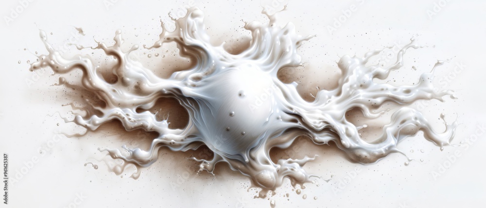 A photo shows a white substance with copious white effusions emerging from its top and bottom A photo shows a white substance with copious white effusions emerging from its top and bottom