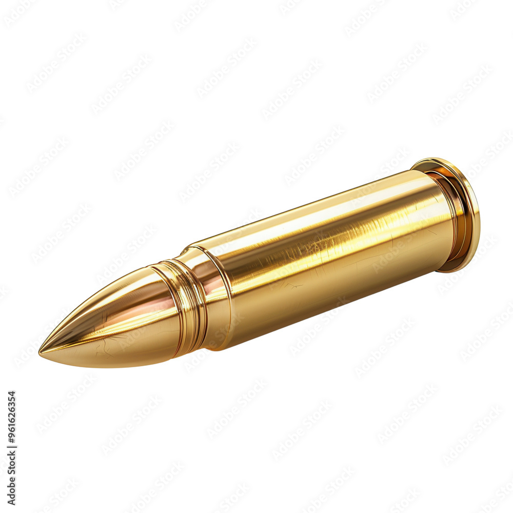 A close-up view of a shiny golden bullet, showcasing its sleek design and metallic finish, perfect for illustrating weaponry themes. A close-up view of a shiny golden bullet, showcasing its sleek design and metallic finish, perfect for illustrating weaponry themes.