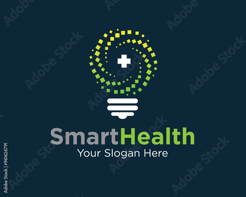 bulb smart health tech logo designs for modern health