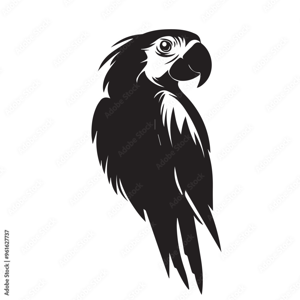 Parrot in cartoon, doodle style . Image for t-shirt, web, mobile apps and ui. Isolated 2d vector illustration in logo, icon, sketch style, Eps 10, black and white. AI Generative Parrot in cartoon, doodle style . Image for t-shirt, web, mobile apps and ui. Isolated 2d vector illustration in logo, icon, sketch style, Eps 10, black and white. AI Generative