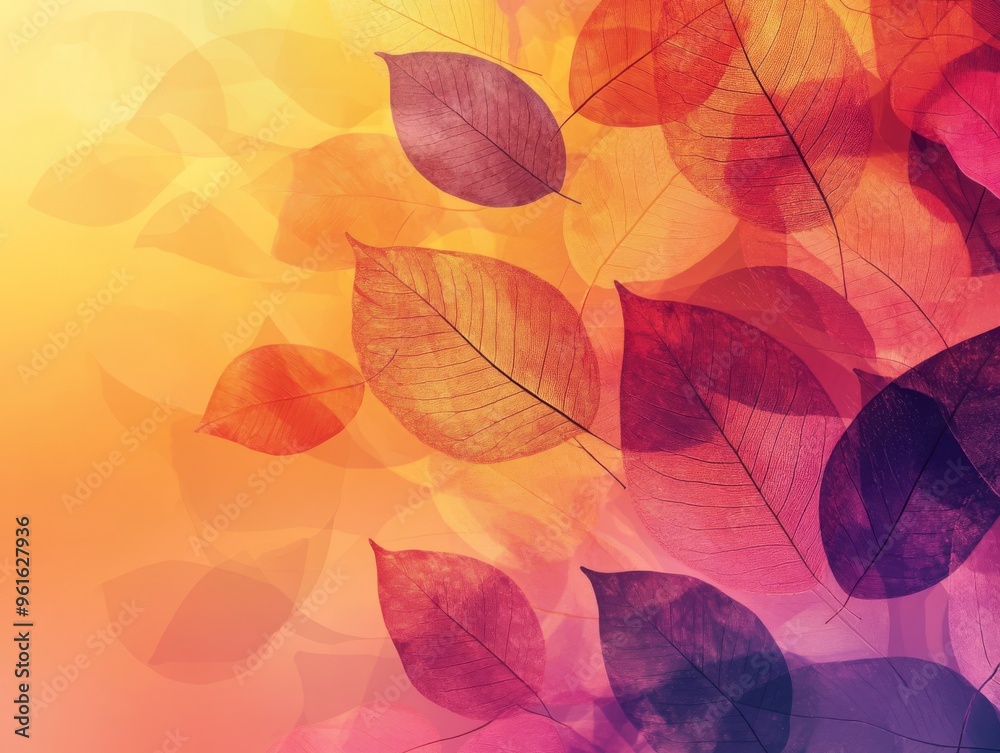 Obraz premium Background with colorful autumn leaves, frame, border, vector illustration