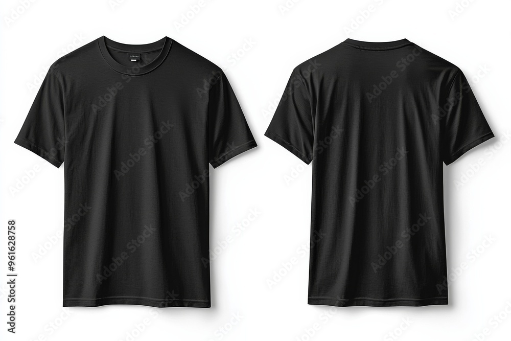 Black Tshirt Mockup Front and Back Isolated created with Generative AI Black Tshirt Mockup Front and Back Isolated created with Generative AI