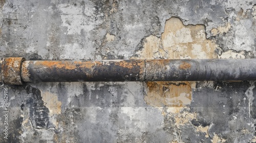 Rusty Pipe on a Weathered Wall