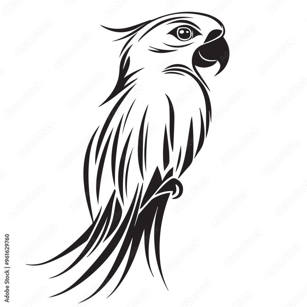 Parrot in cartoon, doodle style . Image for t-shirt, web, mobile apps and ui. Isolated 2d vector illustration in logo, icon, sketch style, Eps 10, black and white. AI Generative Parrot in cartoon, doodle style . Image for t-shirt, web, mobile apps and ui. Isolated 2d vector illustration in logo, icon, sketch style, Eps 10, black and white. AI Generative