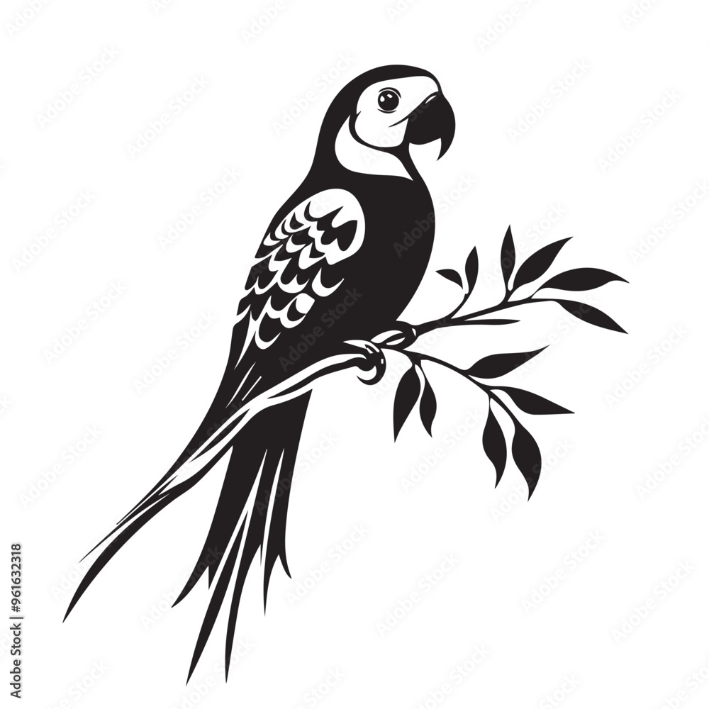Parrot in cartoon, doodle style . Image for t-shirt, web, mobile apps and ui. Isolated 2d vector illustration in logo, icon, sketch style, Eps 10, black and white. AI Generative Parrot in cartoon, doodle style . Image for t-shirt, web, mobile apps and ui. Isolated 2d vector illustration in logo, icon, sketch style, Eps 10, black and white. AI Generative