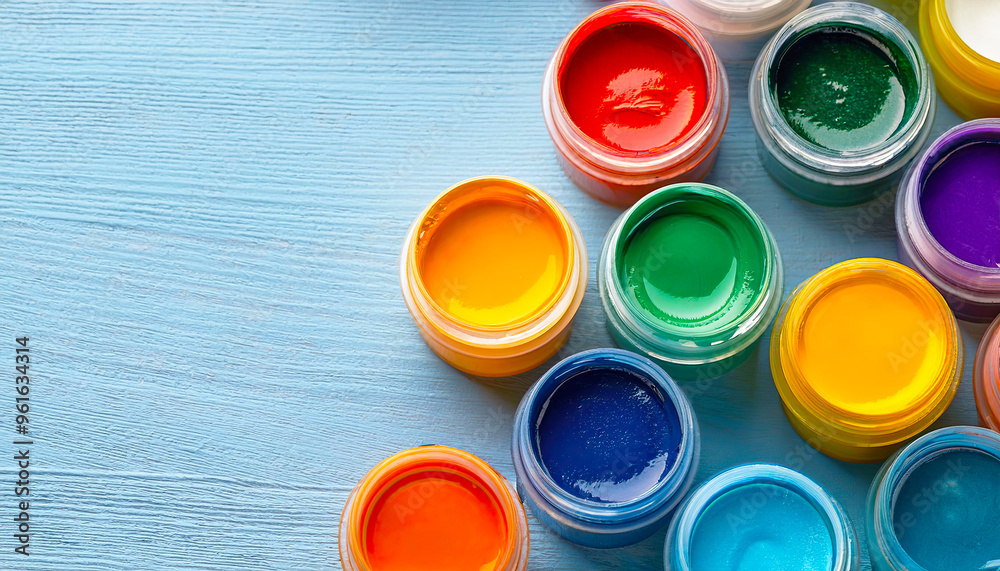 Gouache colors isolated on the background Gouache colors isolated on the background