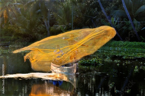 Photography Cast net fishing in Kerala India