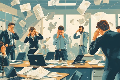 Business People Stressed in Meeting Room photo