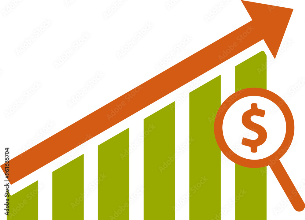 Growing Graph Icon Illustration Growing Graph Icon Illustration