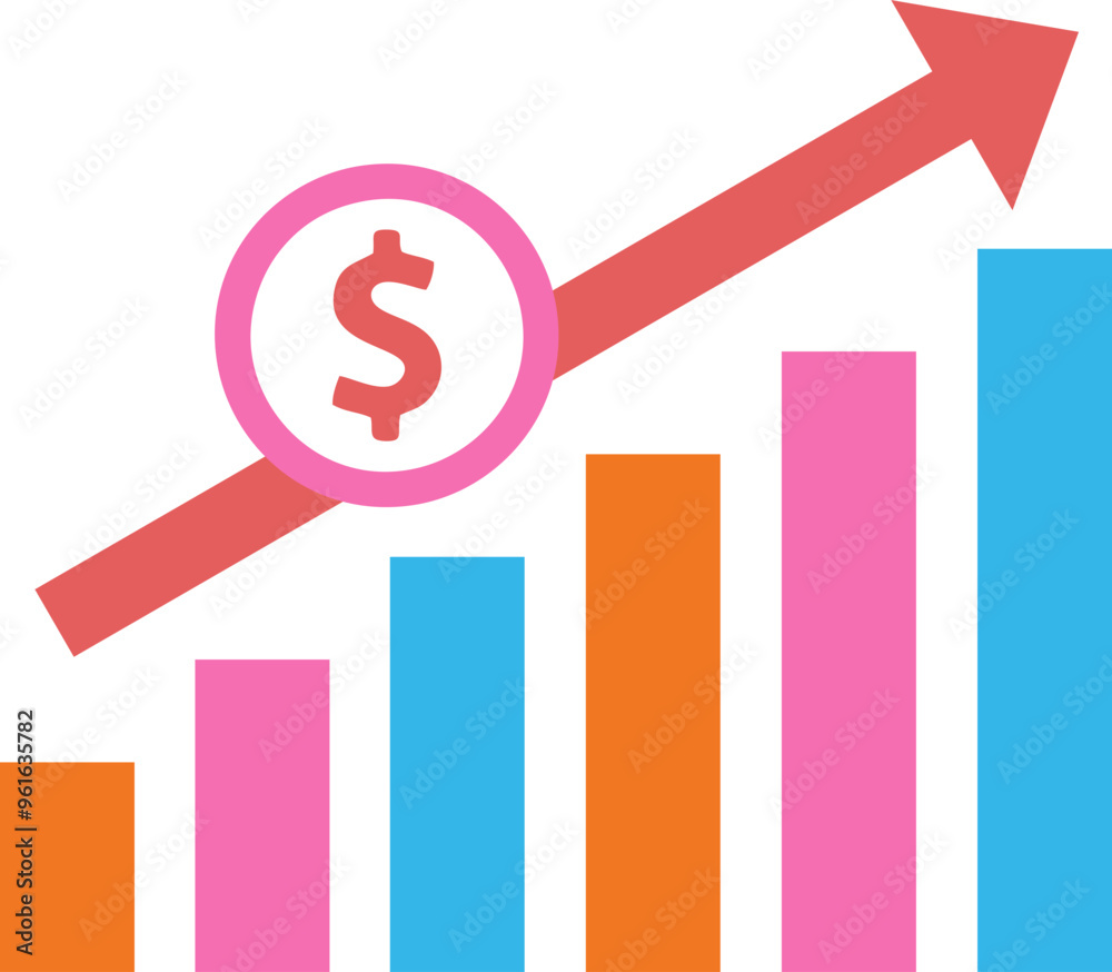 Growing Graph Icon Illustration Growing Graph Icon Illustration