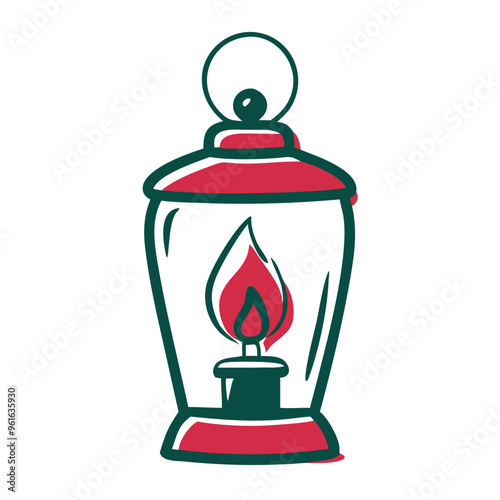 Lantern icon featuring a warm flame, symbolizing cozy gatherings and holiday ambiance
