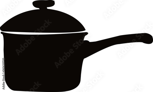 black, pot, icon, vector,food