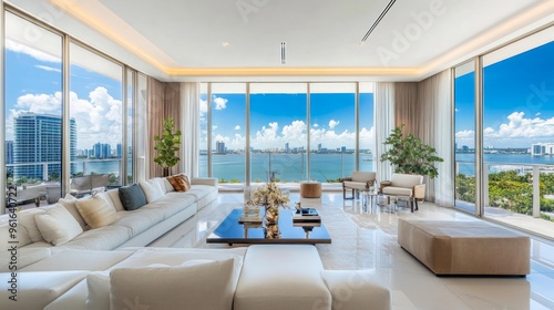 Obraz na płótnie Interior photo from condo in Miami Beach Florida w salonie