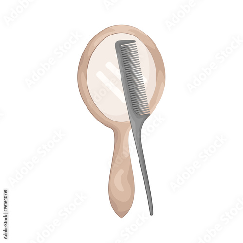 Illustration of comb and mirror 