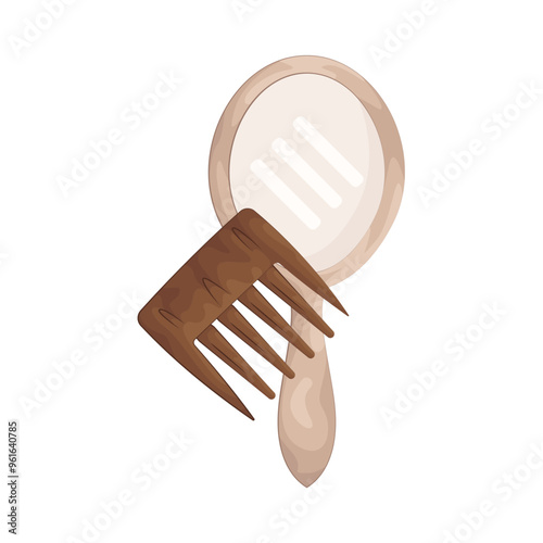 Illustration of comb and mirror 
