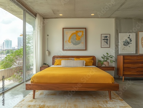 Modern Hotel Room with Large Windows