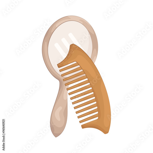 Illustration of comb and mirror 
