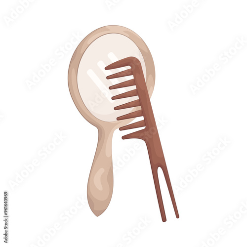 Illustration of comb and mirror 