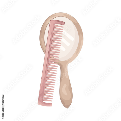 Illustration of comb and mirror 