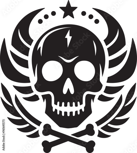 skull and crossbones and wings icon