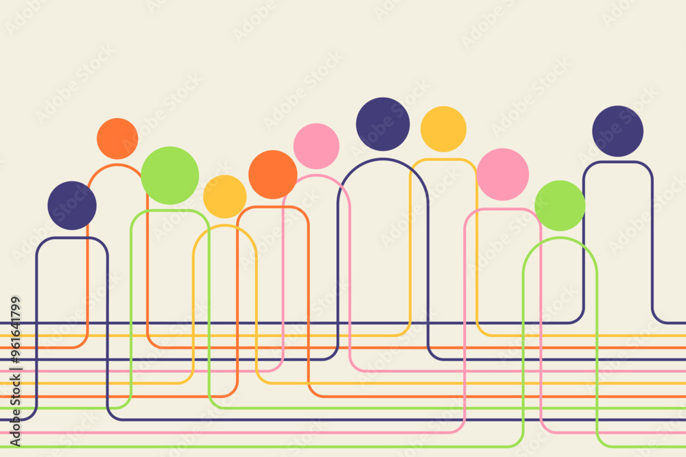 © Lidiia Shapoval - Diversity vector illustration, minimalism geometry design, color banner, poster © Lidiia Shapoval - Diversity vector illustration, minimalism geometry design, color banner, poster