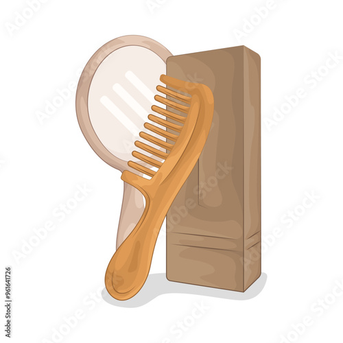 Illustration of comb and mirror 