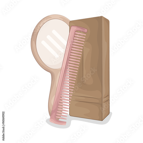 Illustration of comb and mirror 