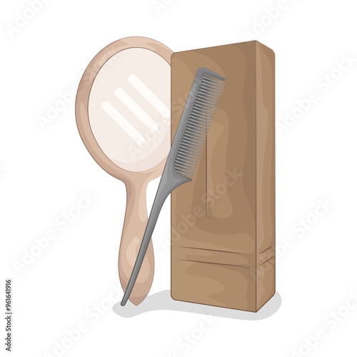 Illustration of comb and mirror 