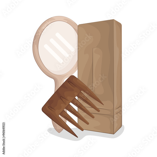 Illustration of comb and mirror 