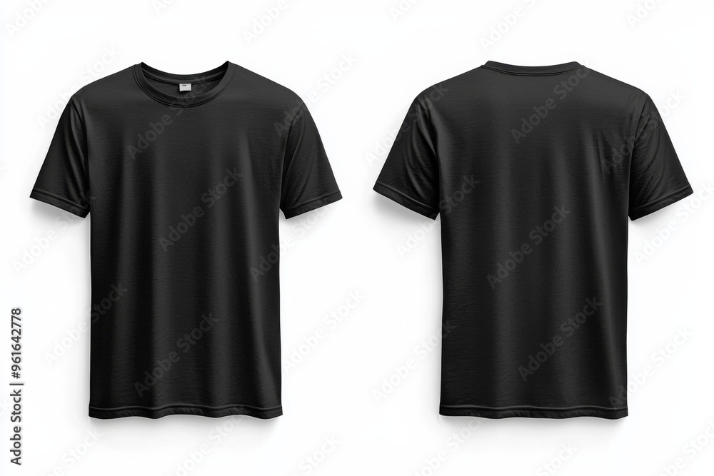 Black Tshirt Mockup Front and Back Isolated created with Generative AI Black Tshirt Mockup Front and Back Isolated created with Generative AI