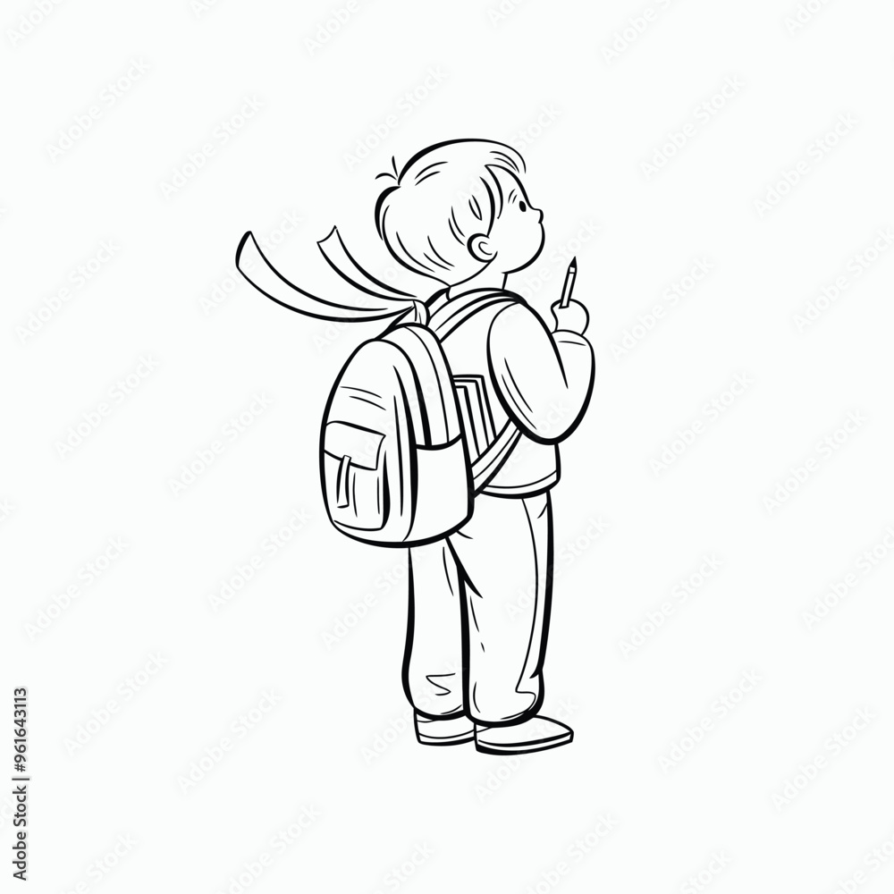 Vector silhouette of school kids back to school illustration template Vector silhouette of school kids back to school illustration template