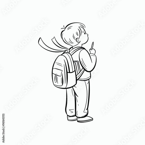 Vector silhouette of school kids back to school illustration template