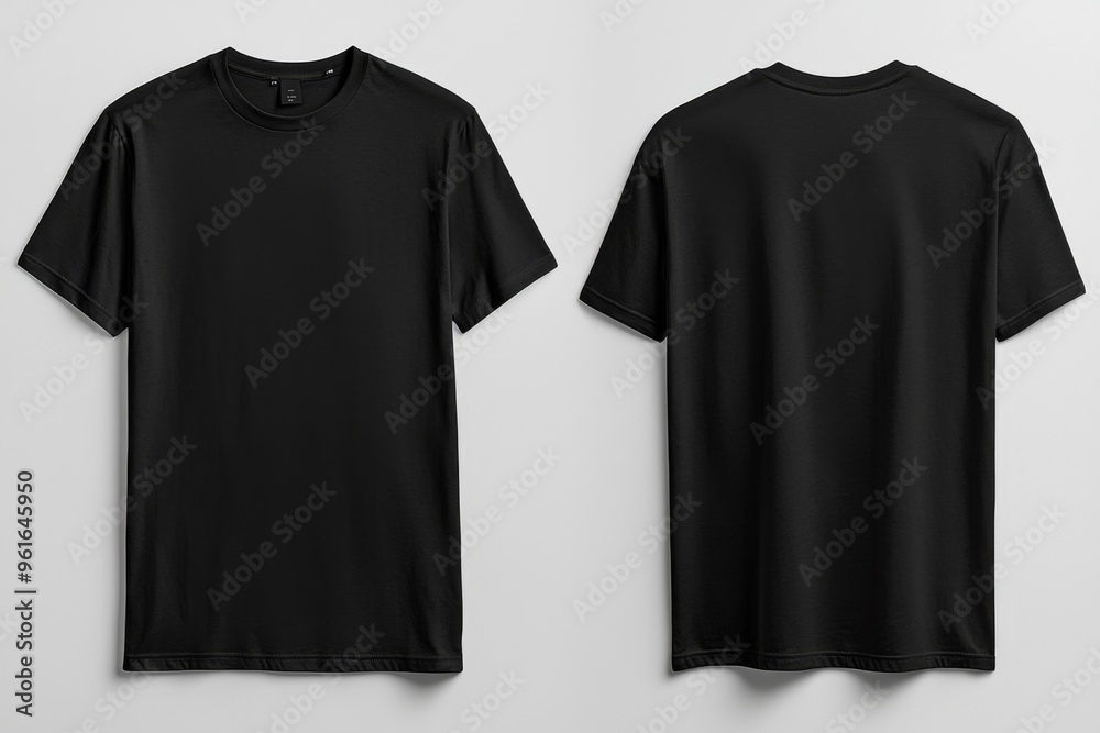 Black Tshirt Mockup Front and Back Isolated created with Generative AI Black Tshirt Mockup Front and Back Isolated created with Generative AI