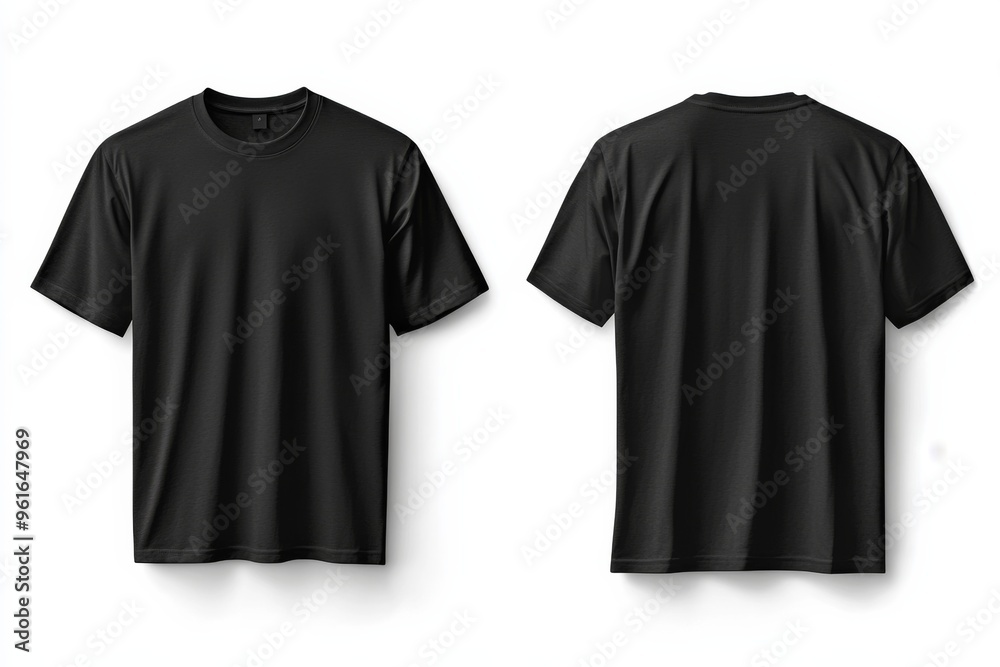Black Tshirt Mockup Front and Back Isolated created with Generative AI Black Tshirt Mockup Front and Back Isolated created with Generative AI