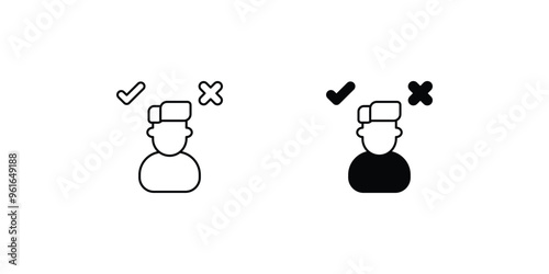 decision making set icon with white background vector stock illustration