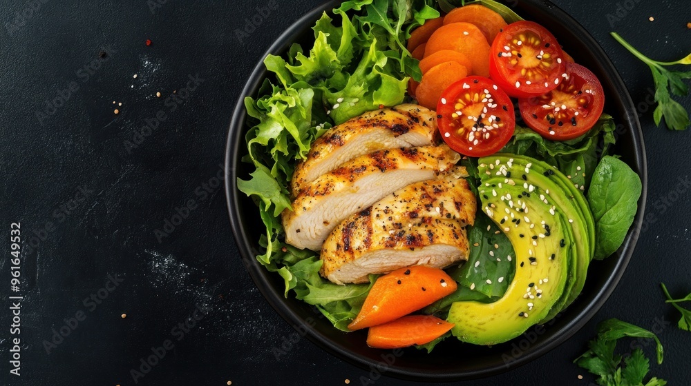 Grilled Chicken Salad with Avocado and Tomatoes Grilled Chicken Salad with Avocado and Tomatoes