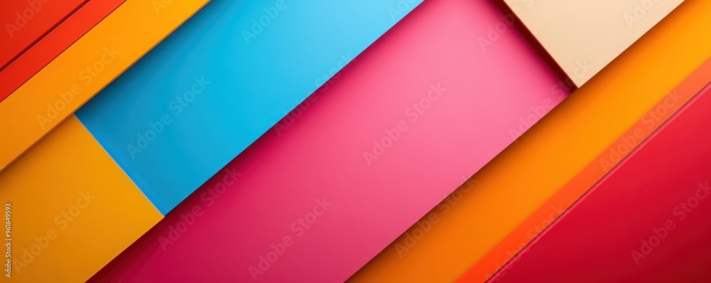 Abstract colorful geometric background with diagonal lines in red, blue, pink, yellow, and orange tones. Minimalistic and vibrant design. Abstract colorful geometric background with diagonal lines in red, blue, pink, yellow, and orange tones. Minimalistic and vibrant design.