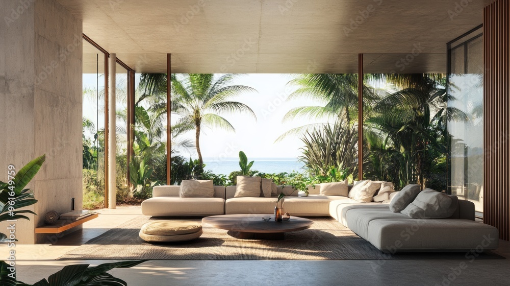 Fototapeta premium Modern Tropical Living Room
