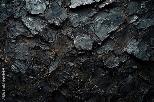 Dark and Mysterious: A Close-Up of Black Coal's Rough Texture