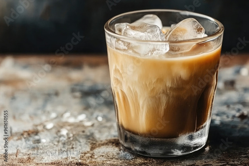 cold coffe with ice in glass