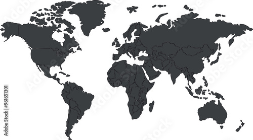 world map high quality vector with white background 