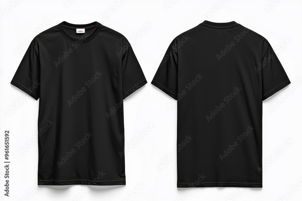 Black Tshirt Mockup Front and Back Isolated created with Generative AI Black Tshirt Mockup Front and Back Isolated created with Generative AI