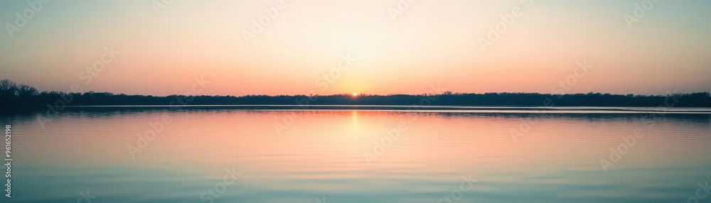Serene sunset over a calm lake with vibrant colors reflecting on the water. Perfect for nature, tranquility, and peaceful scenery themes. Serene sunset over a calm lake with vibrant colors reflecting on the water. Perfect for nature, tranquility, and peaceful scenery themes.