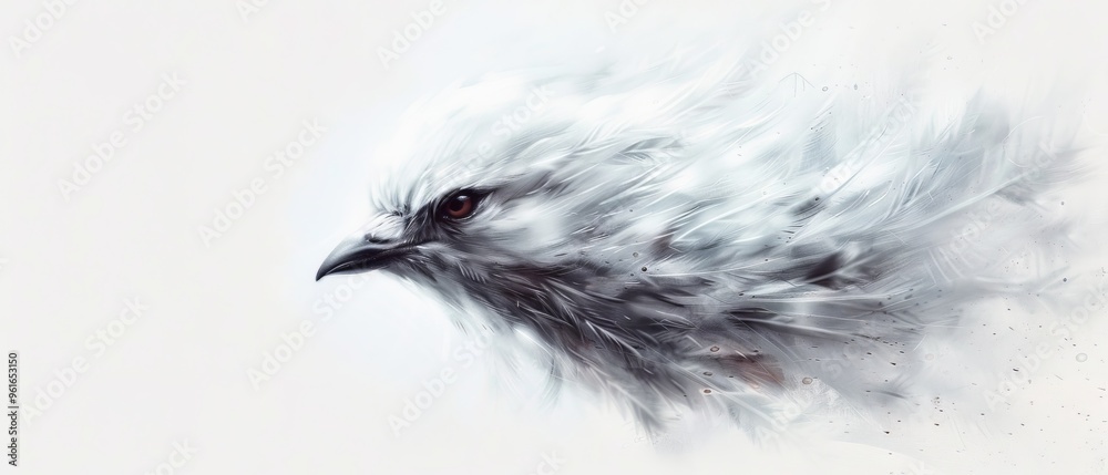 Obraz premium a soft, hazy depiction of a bird's head