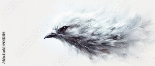 a soft, hazy depiction of a bird's head