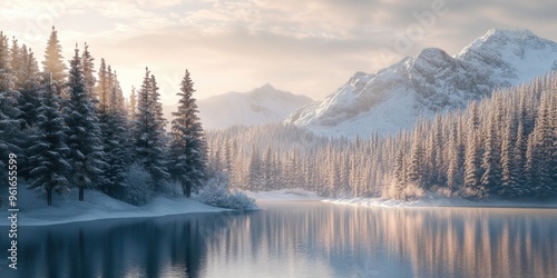 Serene Alpine Lake Scenic View
