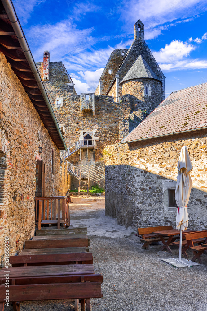 Burg Aggstein, Austria. Beautiful castle ruins in Wachau Valley of Danube.
